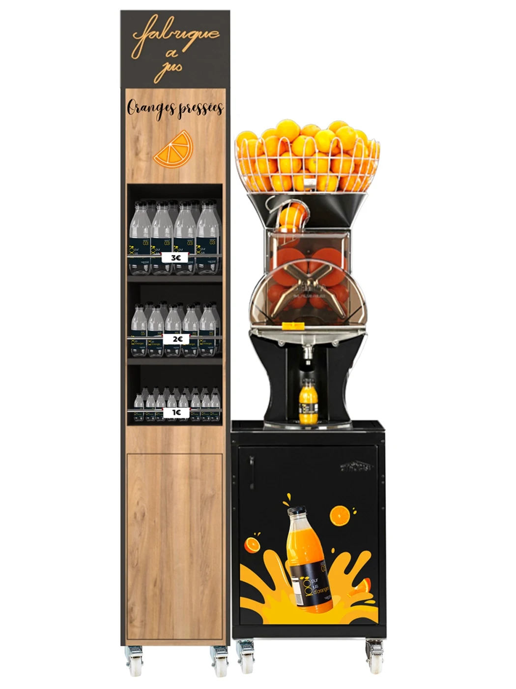 Configuration La Fabrique à Jus avec une colonne et une machine à oranges pressées