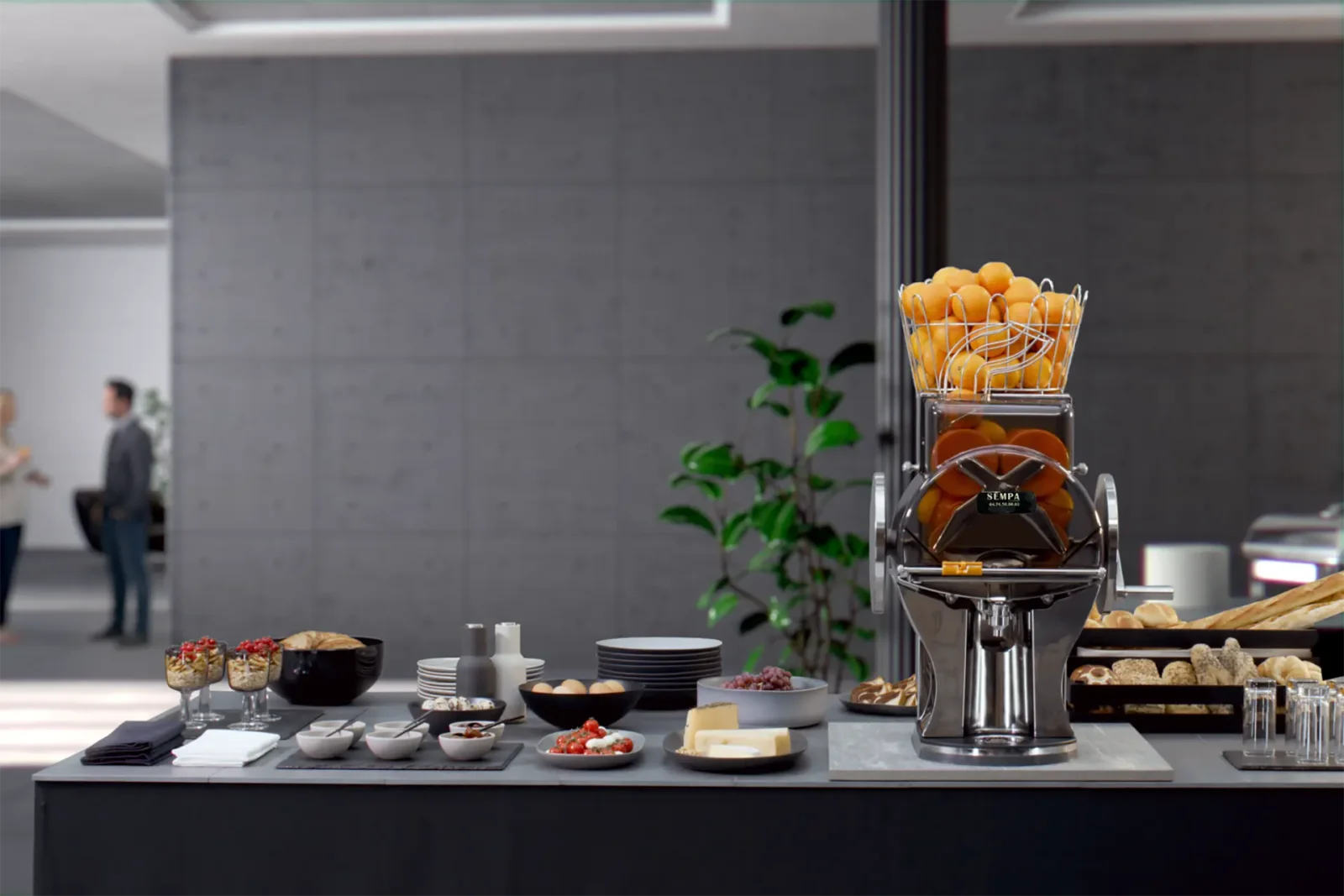 OL 61 AS ECO installée sur un buffet professionnel