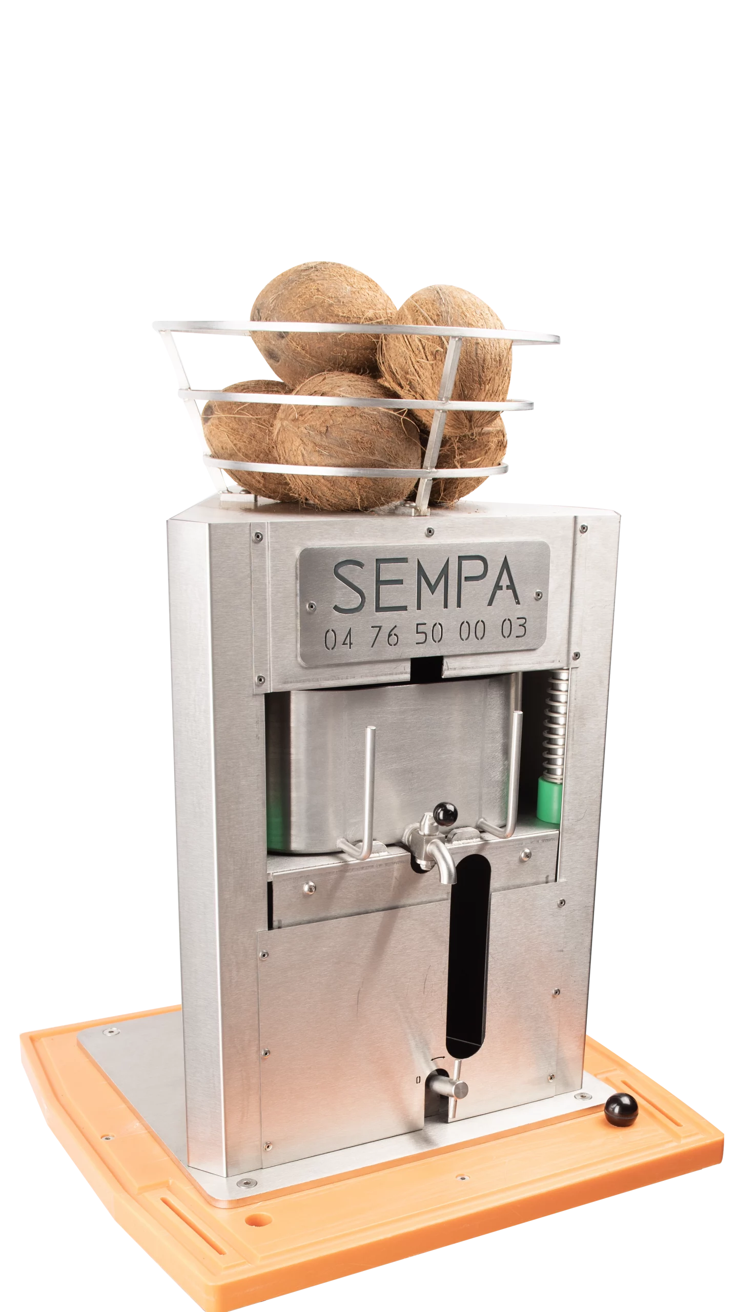 Équipement mécanique SEMPA CocoLand 101 pour ouvrir les noix de coco et récupérer leur eau