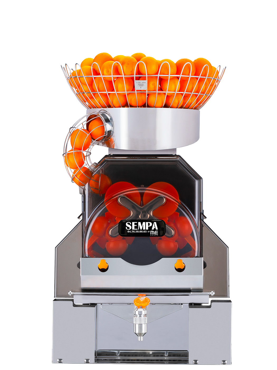 Presse-agrumes professionnel SEMPA OL 301 AS avec panier rotatif et robinet de service