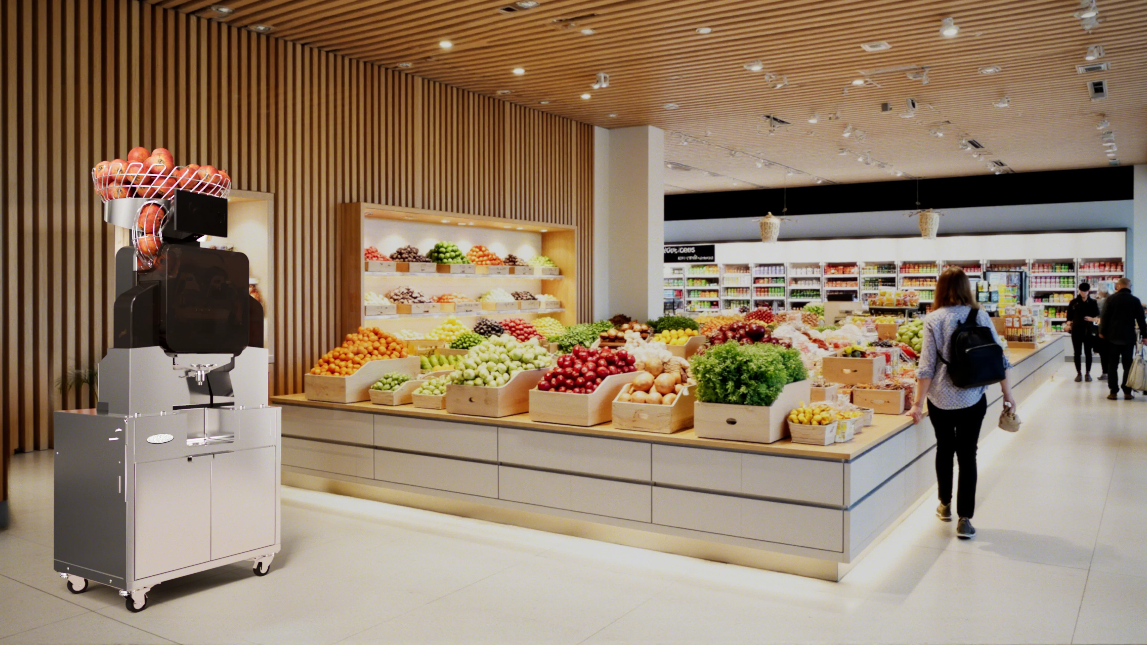 OL 351 ASG installée au rayon fruits et légumes d'un magasin