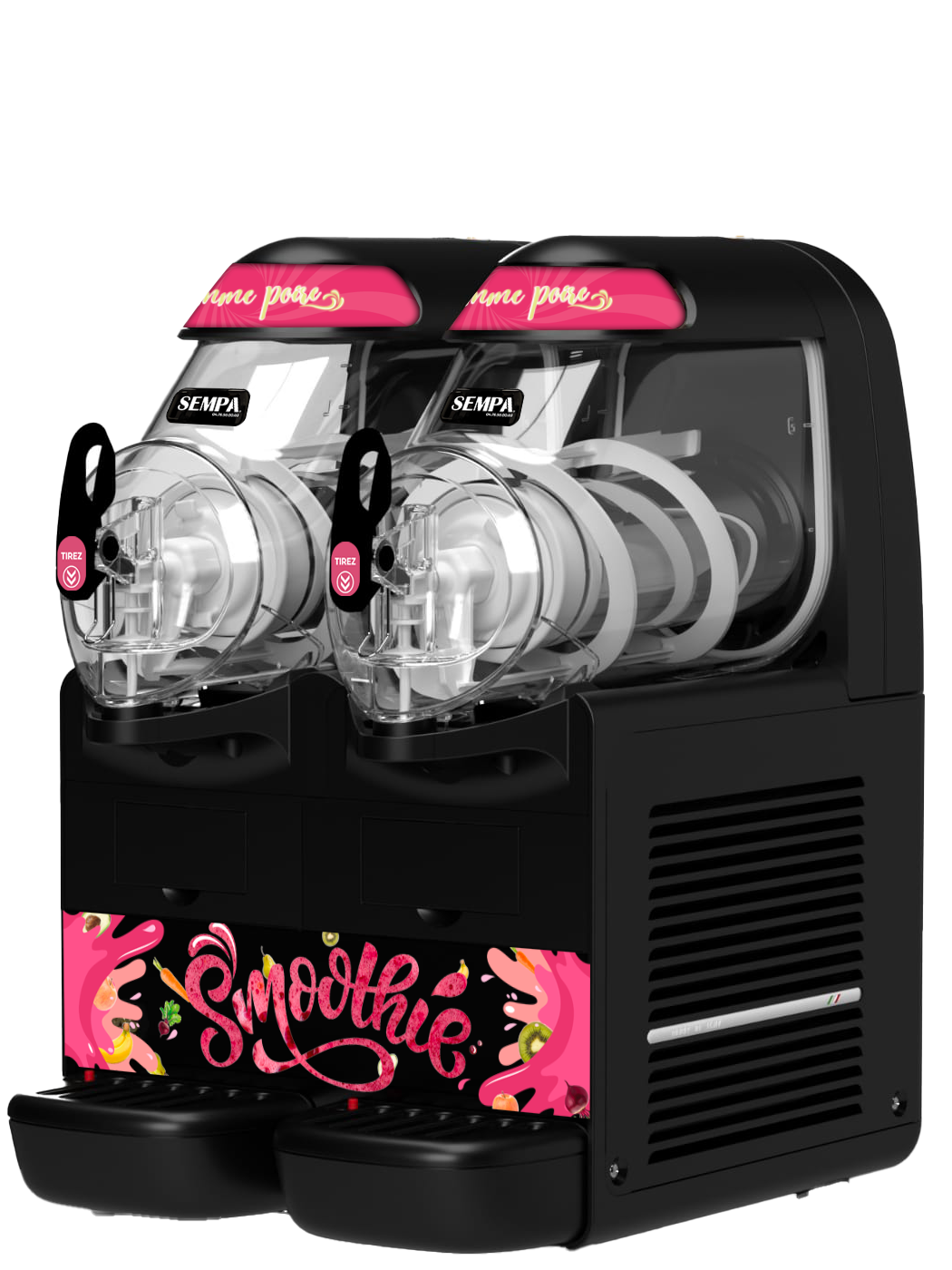 Détail cuves et robinets de la machine à smoothies SML 126